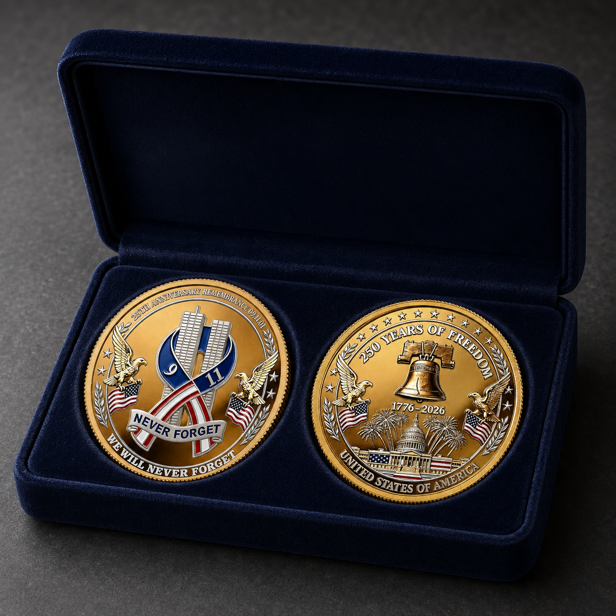 250 Years America 911 Remembrance 25th Anniversary Coin
