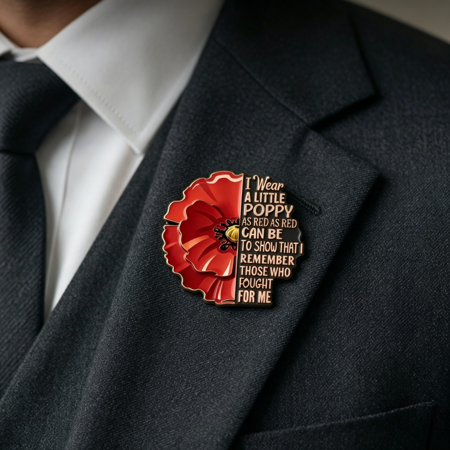 Anzac Day Poppy Tribute Pin