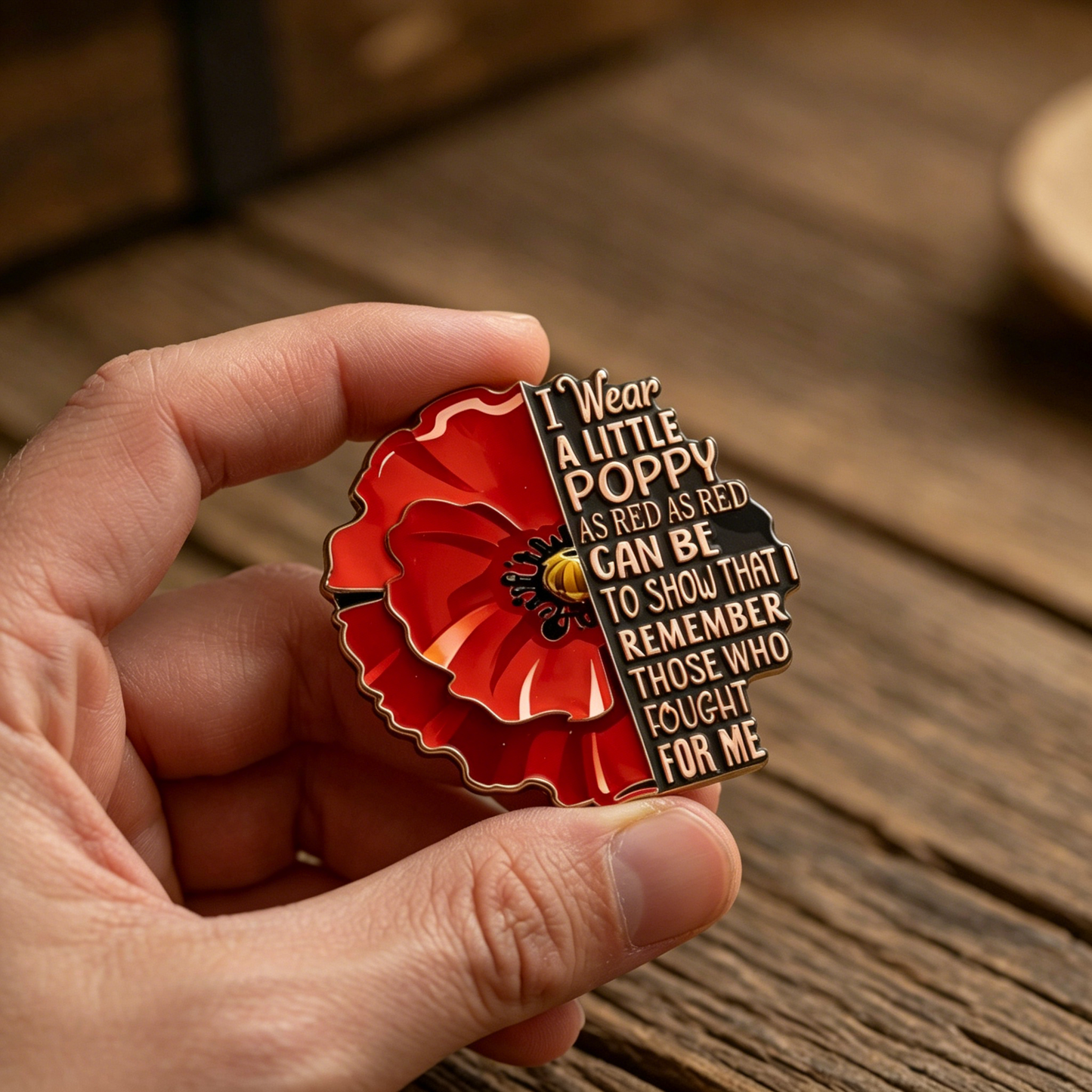 Anzac Day Poppy Tribute Pin