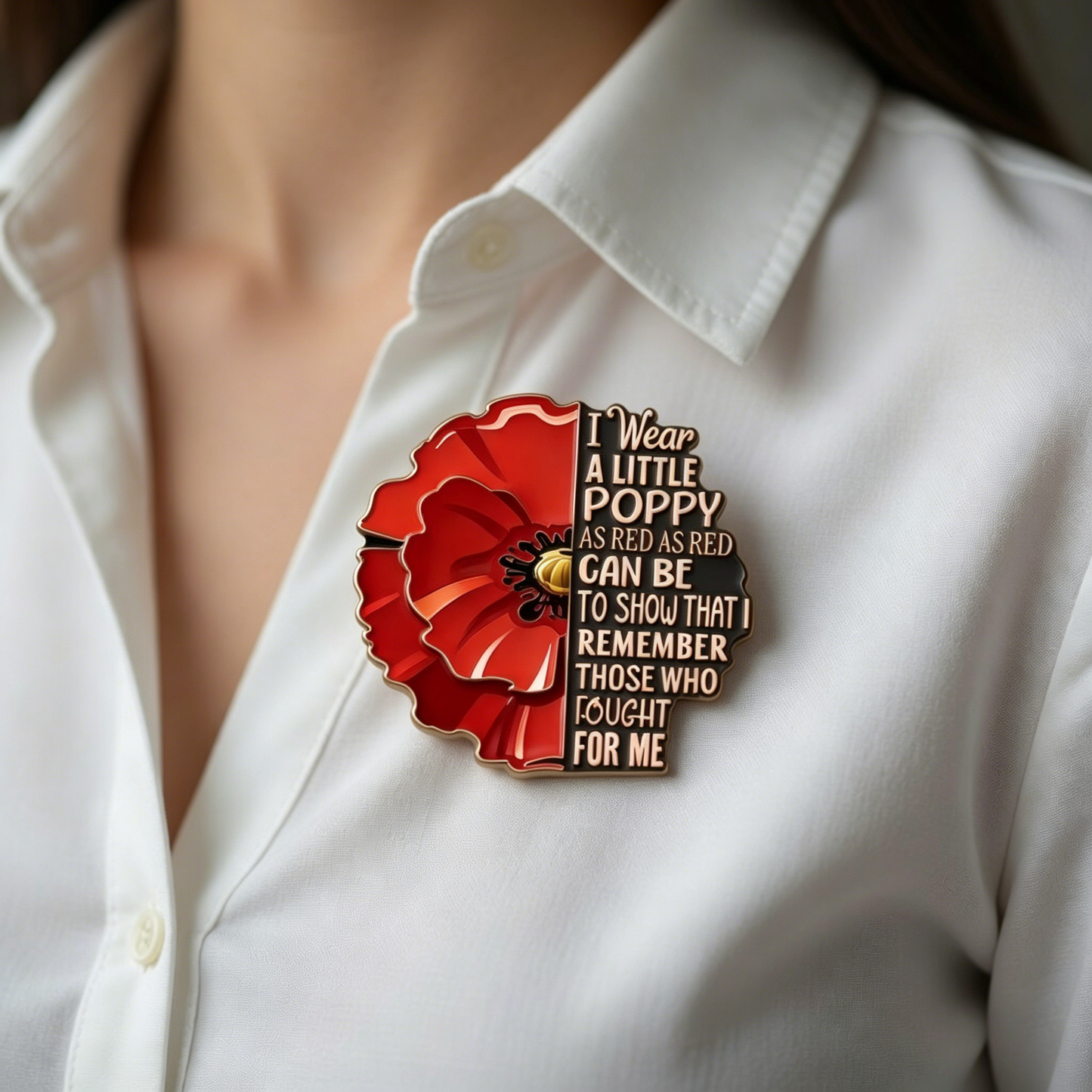 Anzac Day Poppy Tribute Pin