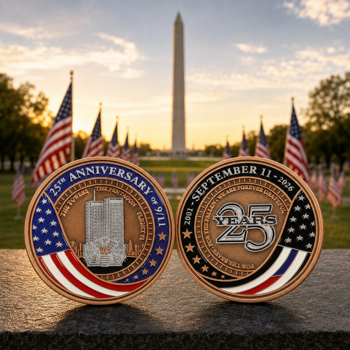 September 11 25th Anniversary Honor the Fallen Commemorative Coin