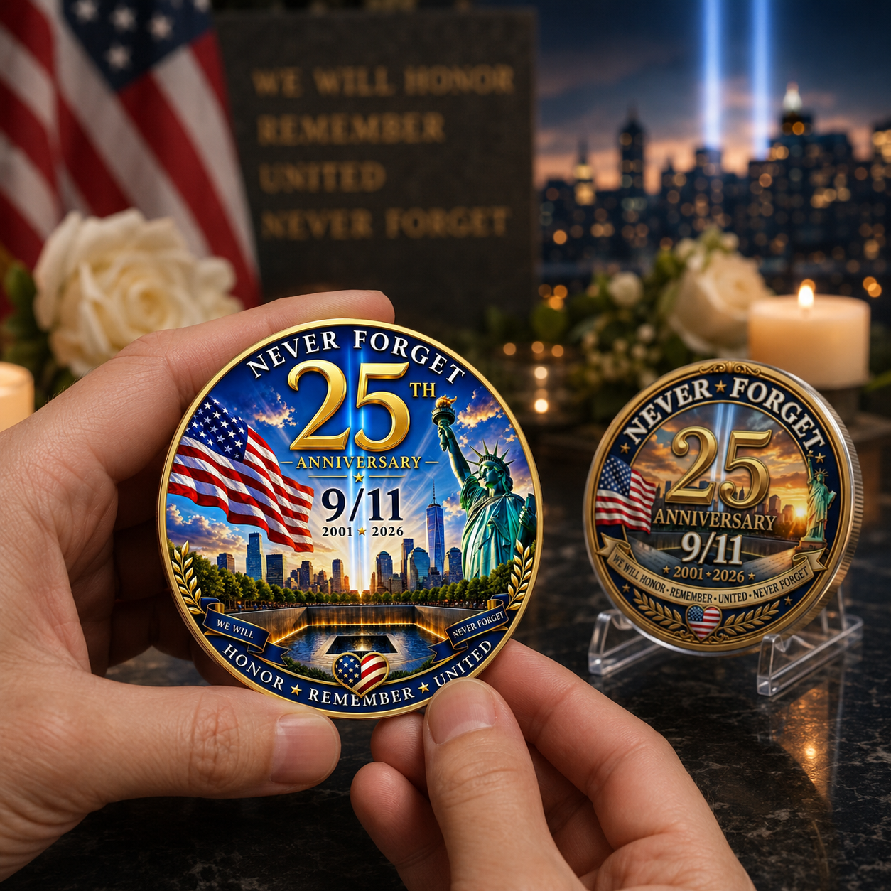 The "Honor. Remember. United." 25th Anniversary 9/11 Tribute Coin