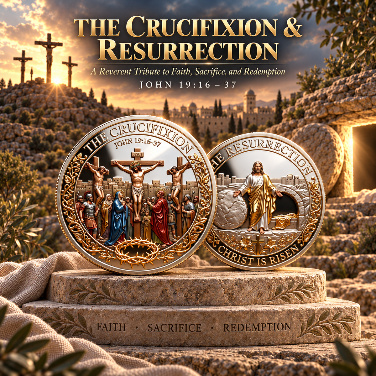 The Crucifixion & Resurrection Commemorative Coin