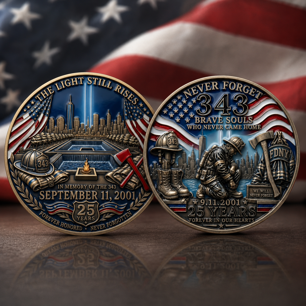 9/11 343 Never Forget 25th Anniversary Coin