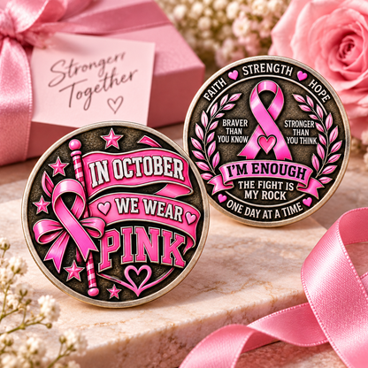 Pink Ribbon Breast Cancer Awareness Challenge Coin