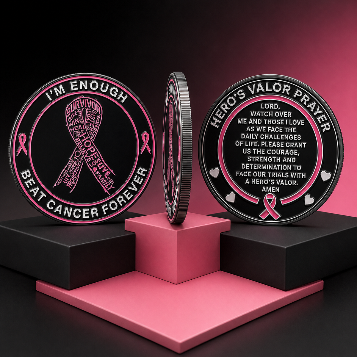 I'm Enough Breast Cancer Awareness Challenge coin