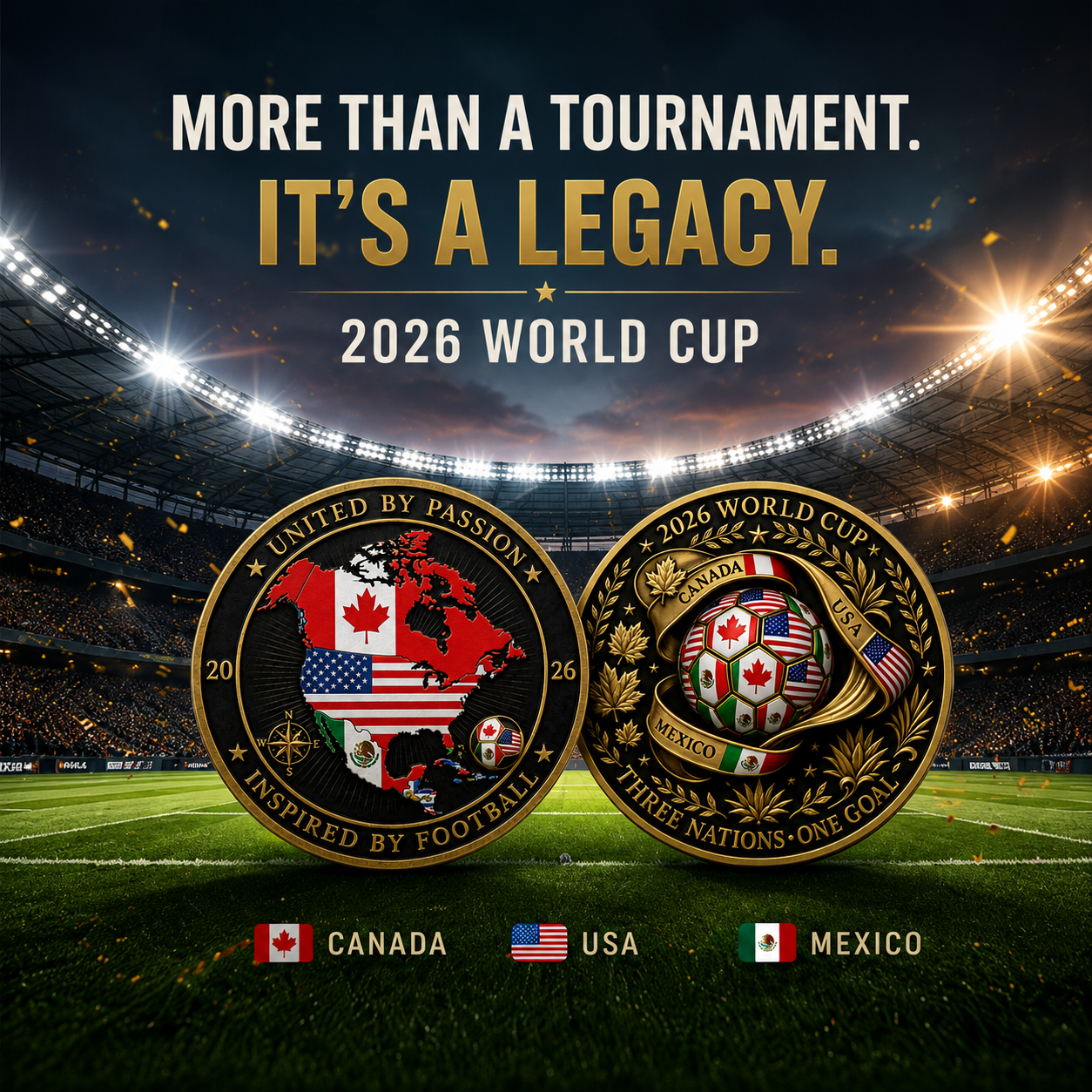 2026 Three Nations One Goal Challenge Coin
