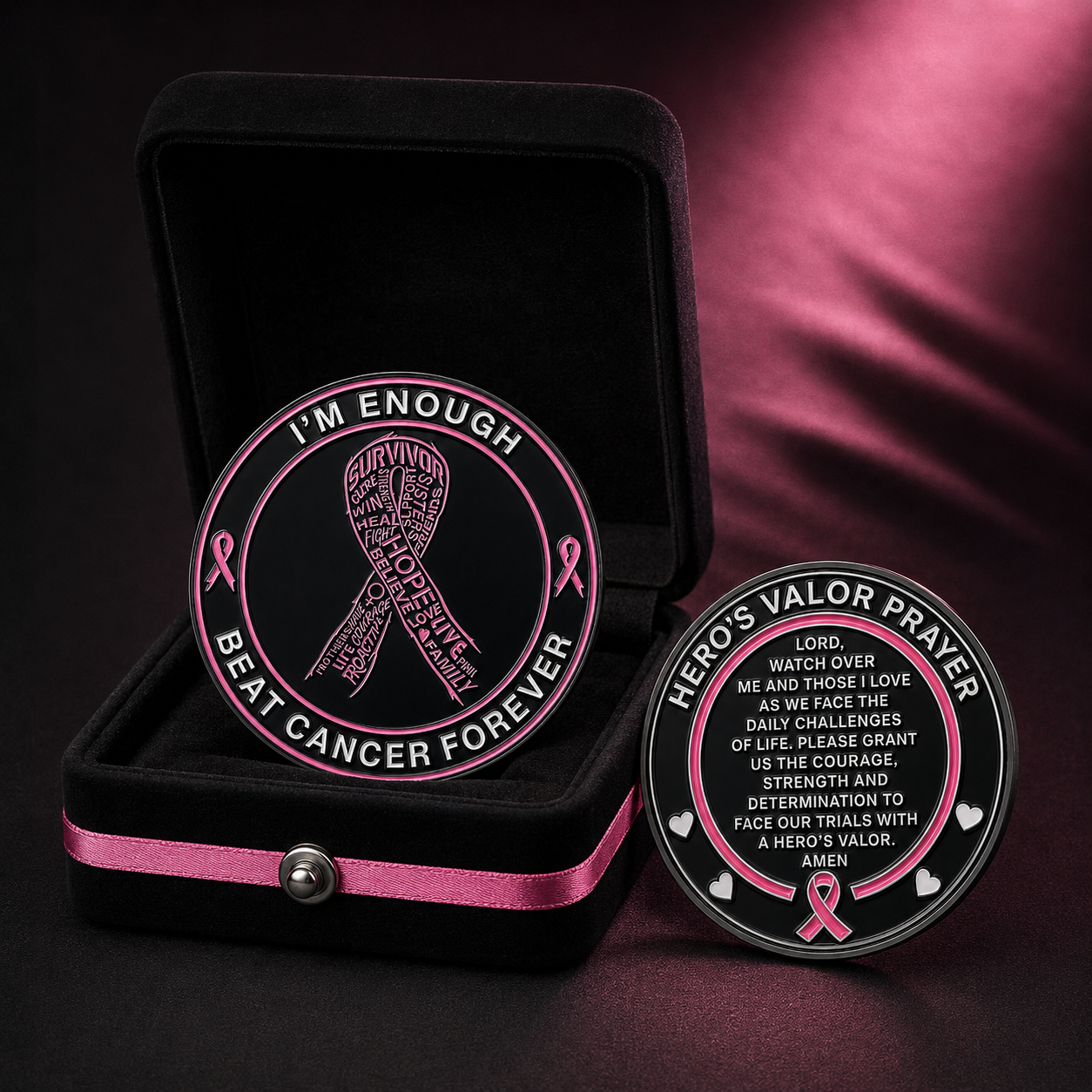 I'm Enough Breast Cancer Awareness Challenge coin