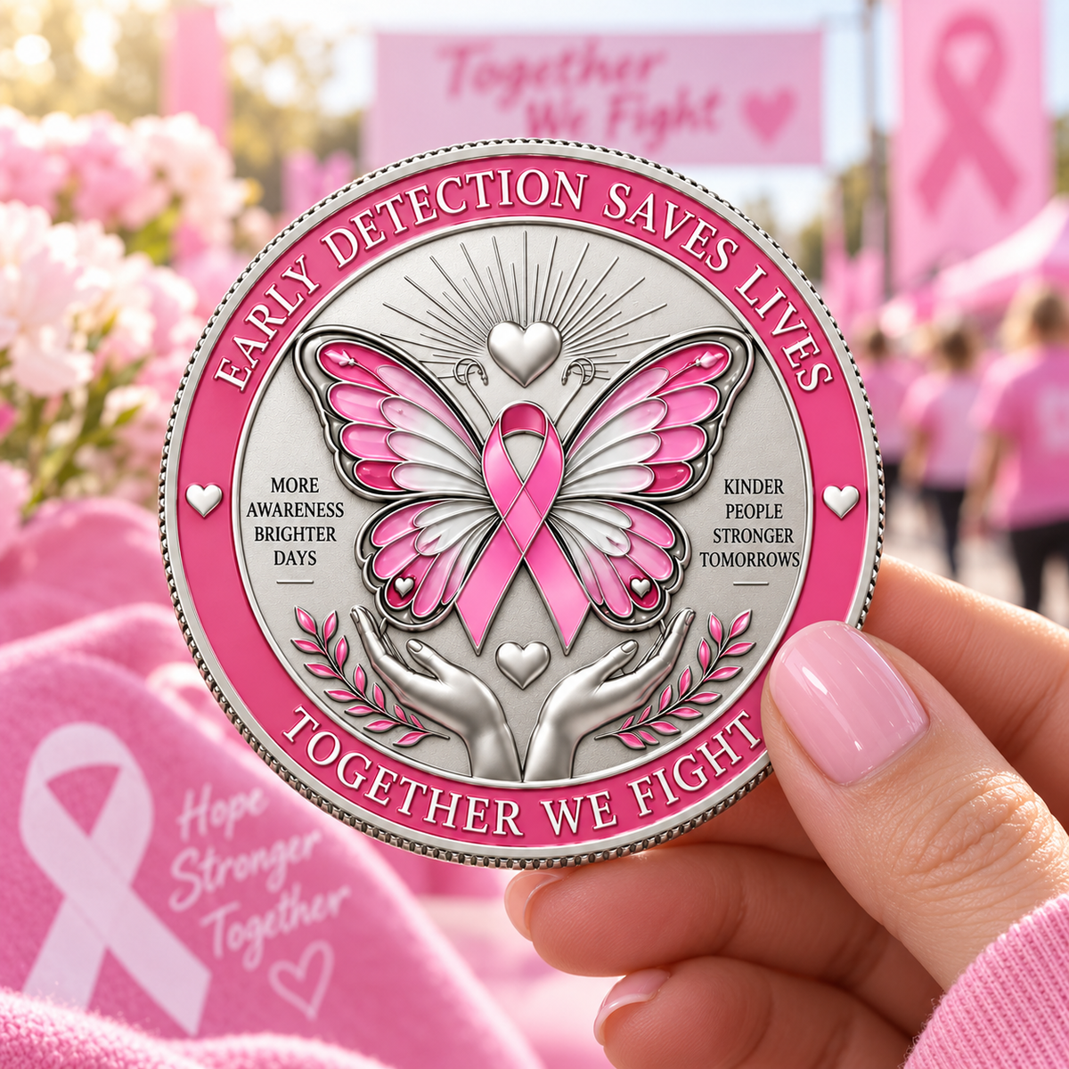 Brighter Tomorrow Breast Cancer Awareness Challenge Coin