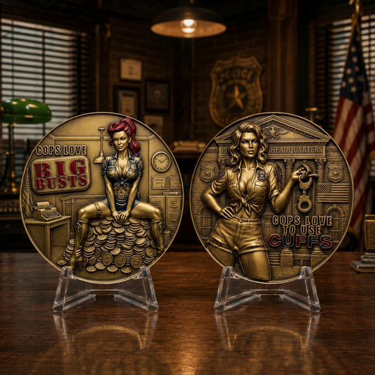 Cops Love Big Busts Cops Love To Use Cuffs Challenge Coin