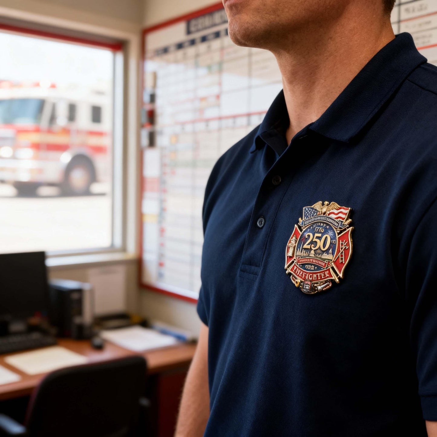 Commemorative Firefighter Badge for US 250th Anniversary