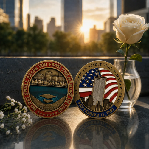 September 11 Memorial Challenge Coin – No Day Shall Erase You From the Memory of Time