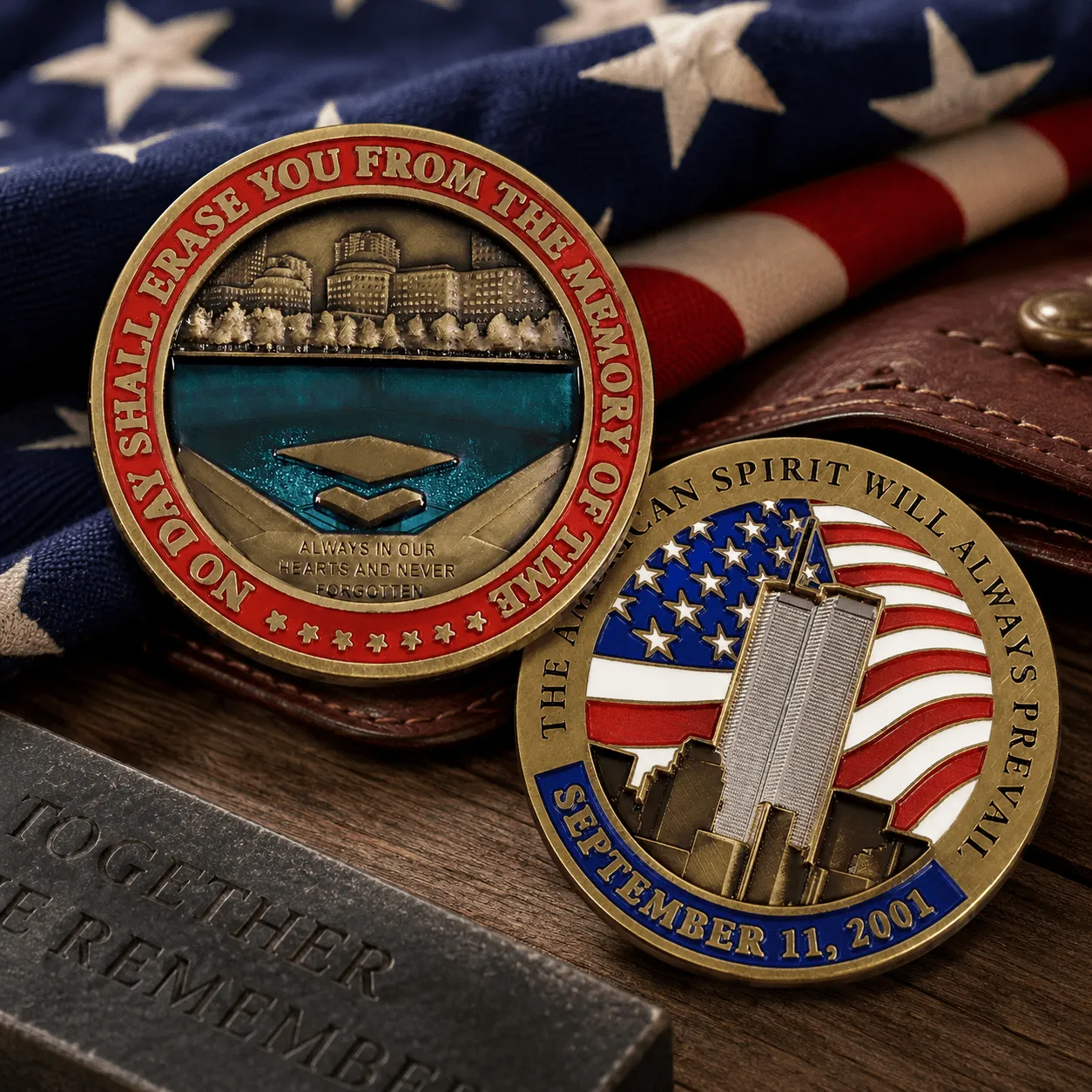 September 11 Memorial Challenge Coin – No Day Shall Erase You From the Memory of Time