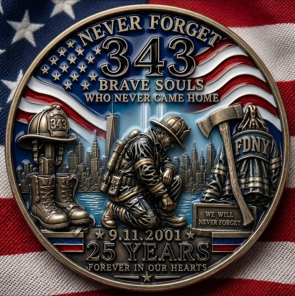9/11 343 Never Forget 25th Anniversary Coin